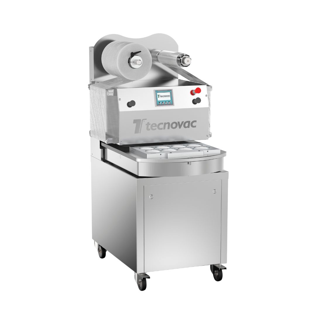 Poloautomatické tray sealing machine